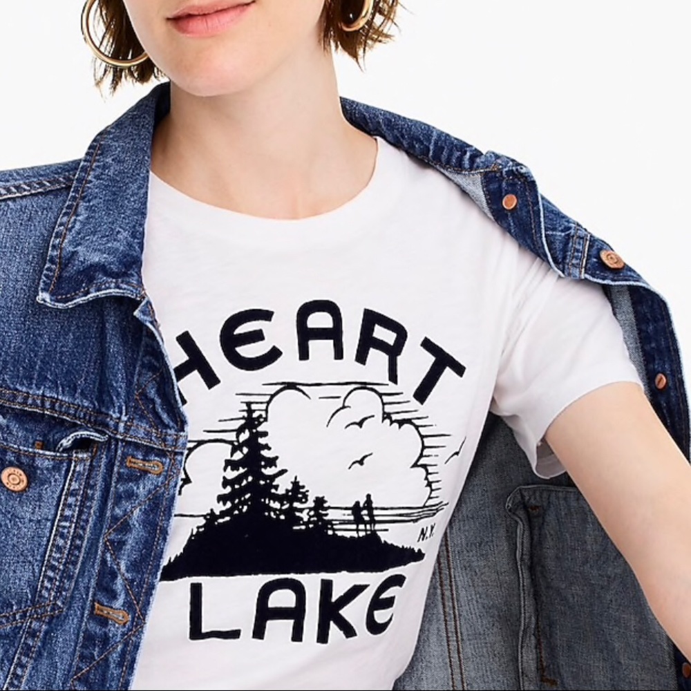 NWT J. Crew Heart Lake Graphic Tee Size S
